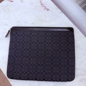 Coach black vintage canvas Padded iPad tablet sleeve case